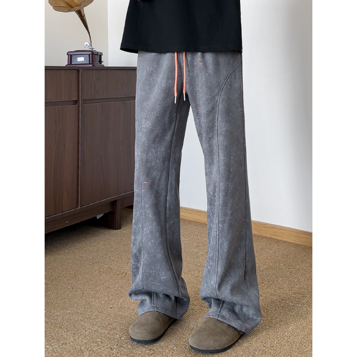 美式潮牌撞色休闲裤卫裤