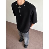 Zoom夏季 新款 潮流设计半拉链短袖 York T恤宽松有型半袖 潮流百搭