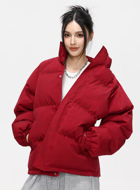 扎染印花立领情侣棉服
