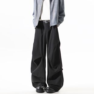 长裤 休闲裤 宽松垂感显高显瘦 加绒加厚褶皱西裤 YORKZOOM秋冬新款