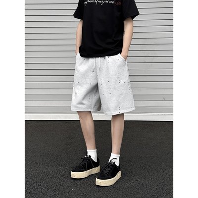 YORKZOOM泼墨宽松五分短裤男