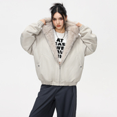 YORKZOOM秋冬新品 连帽加厚座山雕毛领棉服情侣棉衣男工装 痞帅