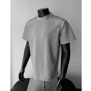 Zoom夏季 半袖 新款 T恤圆领透气轻薄男士 解构拼接短宽boxy短袖 York