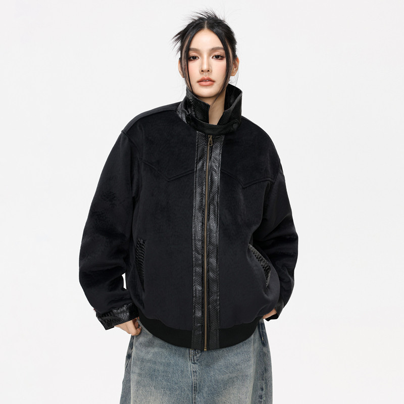 YORKZOOM秋冬新款重磅猩红赤兔两面穿加绒加厚座山雕棉服外套