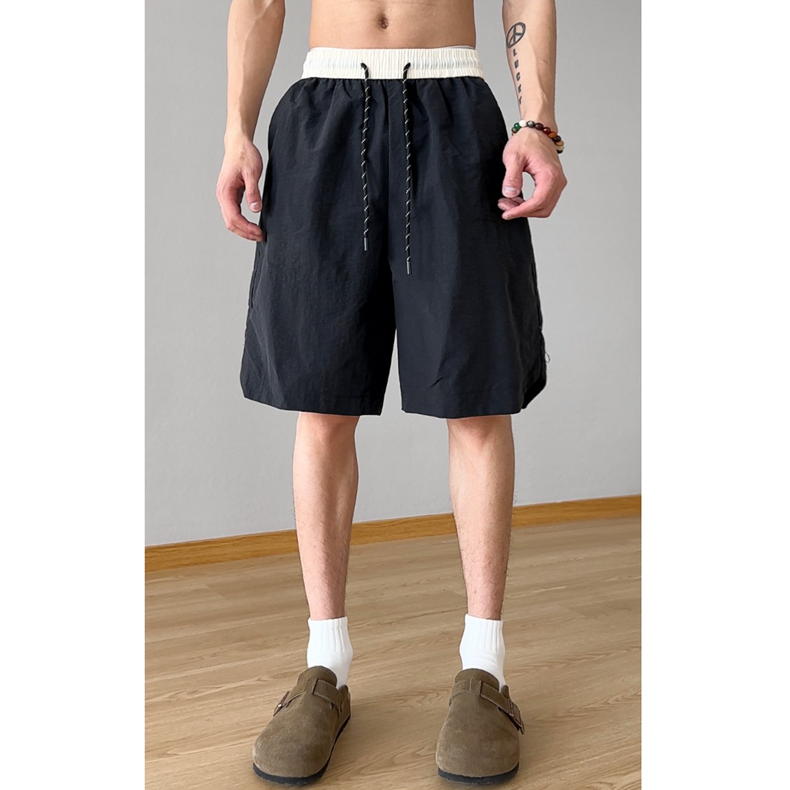 YorkZoom夏季轻薄透气拼接短裤休闲裤百搭薄款宽松潮流速干男士