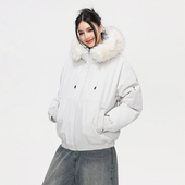 YORKZOOM秋冬新款 连帽毛领派克服棉服情侣棉衣男加厚保暖短款