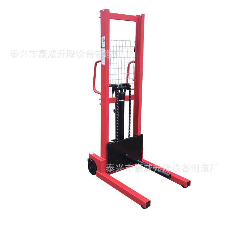圆滚型手动装缷车液压堆高移运车货物升高车油压手推升降车