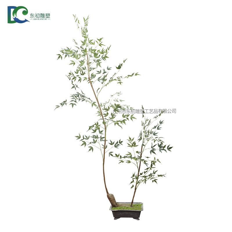 仿真南天竹绿植盆栽小树造景新款家居酒店摄影装饰摆件人造天葵竹