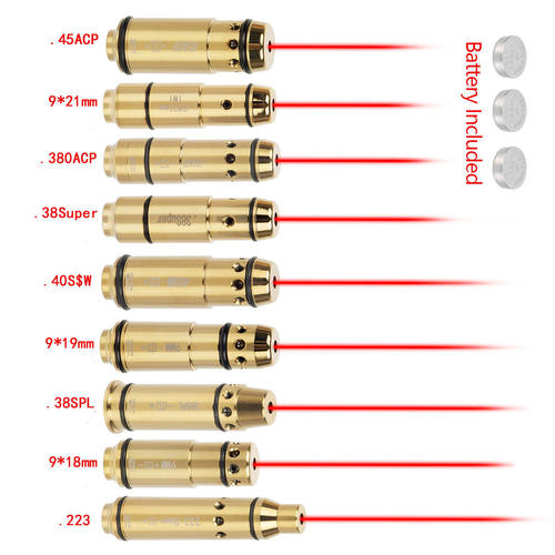 .223Rem 40S&W 45ACP 9mm锥头激光训练弹 模拟射击瞄准器 激光器
