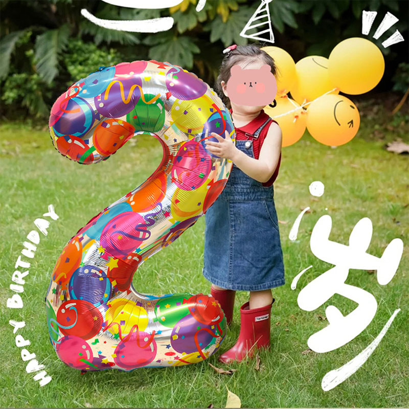 超大号彩色数字气球男女孩生日派对儿童周岁装饰布置氛围拍照道具