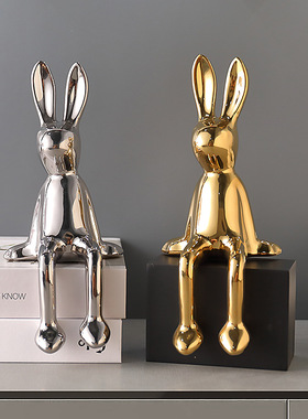 创意网红兔子摆件家居客厅玄关电视柜酒柜办公室装饰品样板间
