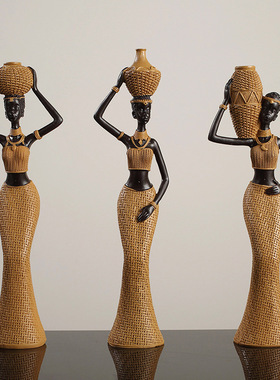 复古非洲家居民族风工艺树脂摆件创意礼品客厅书房人物装饰品