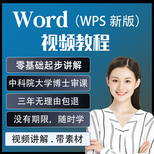 处理办公软件零基础入门到精通课程 word教程wps视频教程文字排版