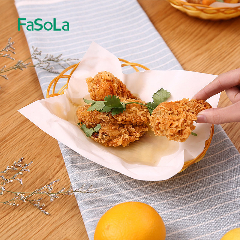 FaSoLa原生木浆油炸食品吸油纸吸附力强油水不回渗厨房油炸