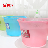 振興5l半透明洗腳桶/塑料提手柄強力桶塑料迷你水桶