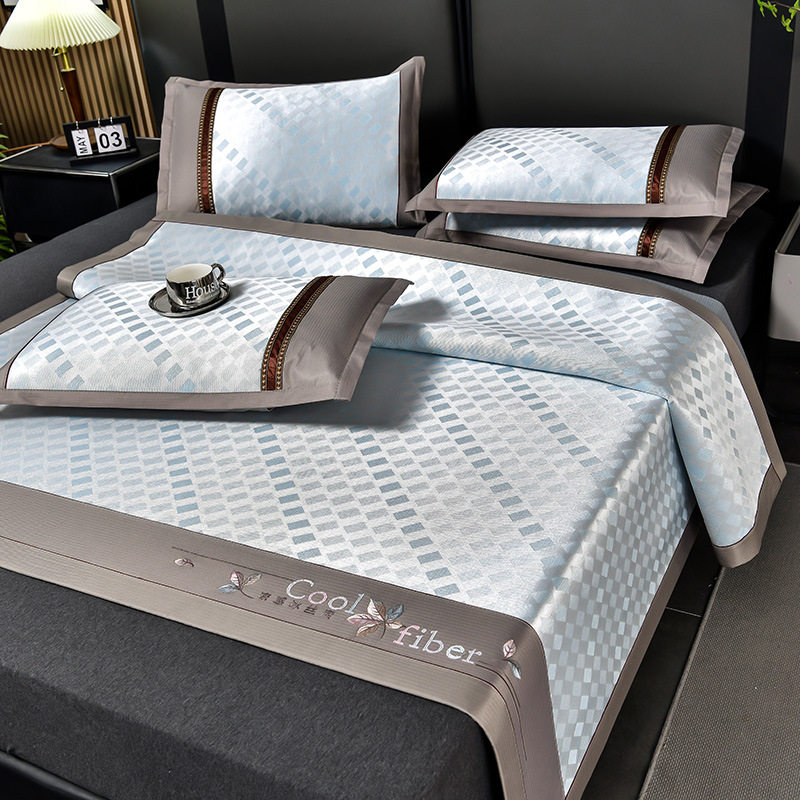凉席冰丝a类母婴级夏季高端三件套空调席可机洗床单软凉席床笠垫