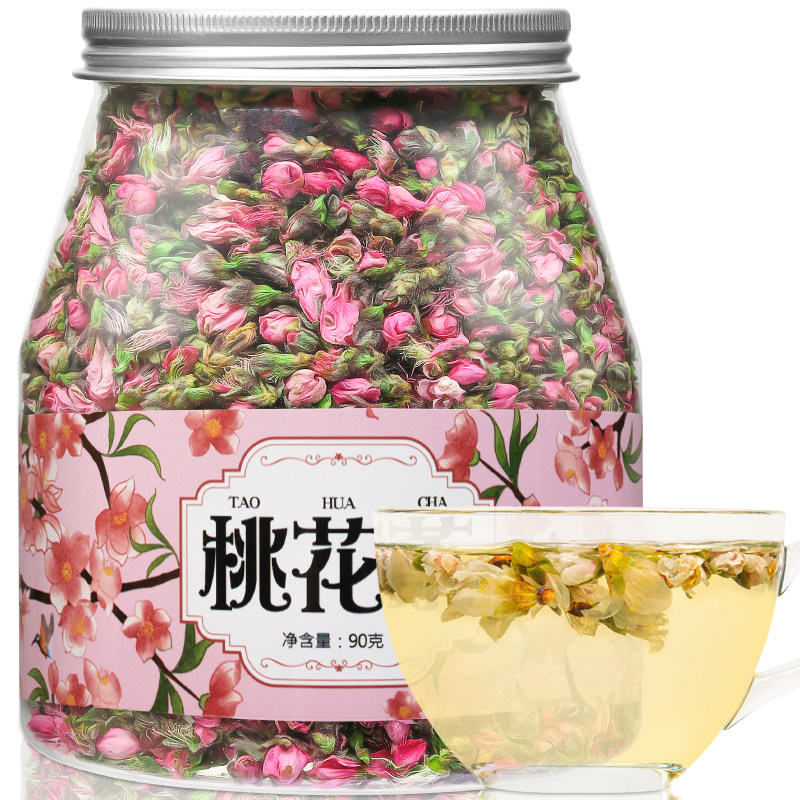 【新货】桃花茶 精选无硫新桃花干花苞酿酒泡茶清饮花草茶罐装90g