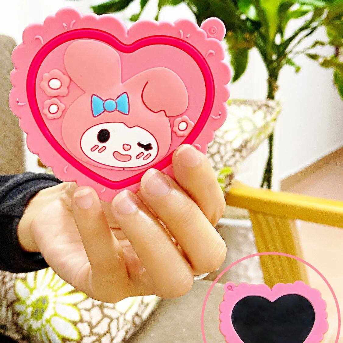 女童硅胶迷你mini小镜子可爱儿童宝宝手持镜随身带便携女生化妆镜