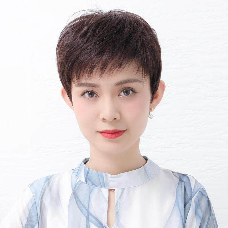 纤缕假发女真人发丝短直发透气自然逼真整顶假发套头套式时尚女士怎么样,好用不?