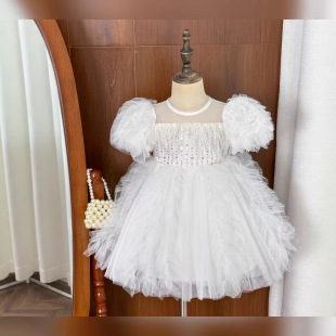 绝美女童法式公主裙夏季搞定轻奢儿童生日礼服演出服洛丽塔连衣裙