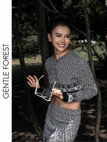 八角花天丝圆领半裙GentleForest