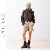 Forest 不染 牦牛绒扳针提花高领波浪下摆短款 Gentle 套头衫