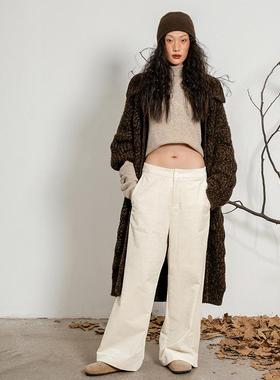 Gentle Forest【不染】秋冬牦牛绒扳针提花长款针织大衣