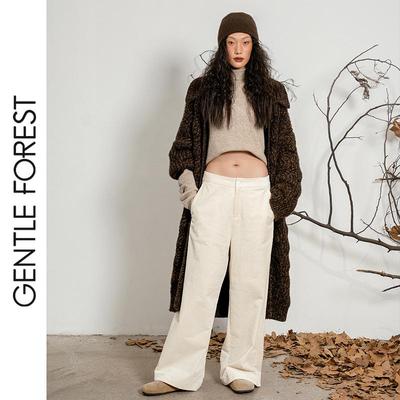 Gentle Forest【不染】秋冬牦牛绒扳针提花长款针织大衣