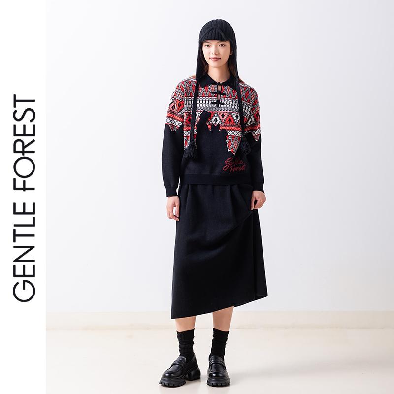 羊毛民族风秋冬针织开衫