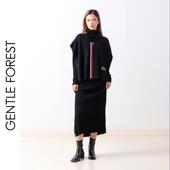 彝 Gentle Forest 艺术叠穿撞色条纹针织短斗篷