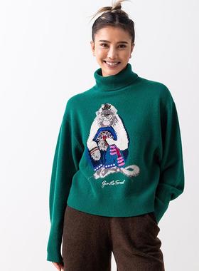 Gentle Forest【彝】滇金丝猴趣味穿搭针织高领套头衫