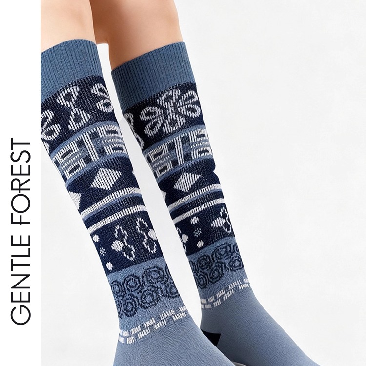 GentleForest羊绒艺术纹长筒袜