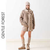 Gentle 套头毛衣 牦牛绒扳针提花圆领长袖 Forest 不染