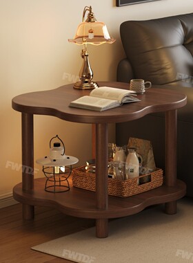 小桌子茶几客厅家用户型中古60x60方桌四方沙发旁边的方几置物架