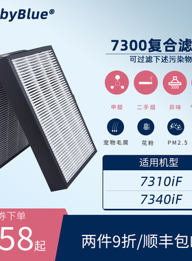 Babyblue适配Blueair布鲁雅尔7310iF/7340iF滤芯7300系列过滤网