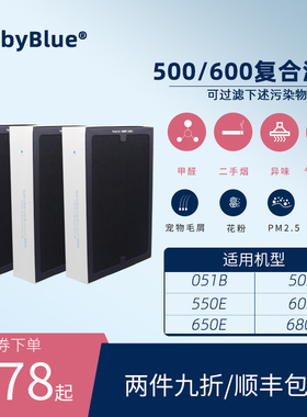 BabyBlue适配blueair布鲁雅尔503 510B 603 550E 680i过滤网滤芯