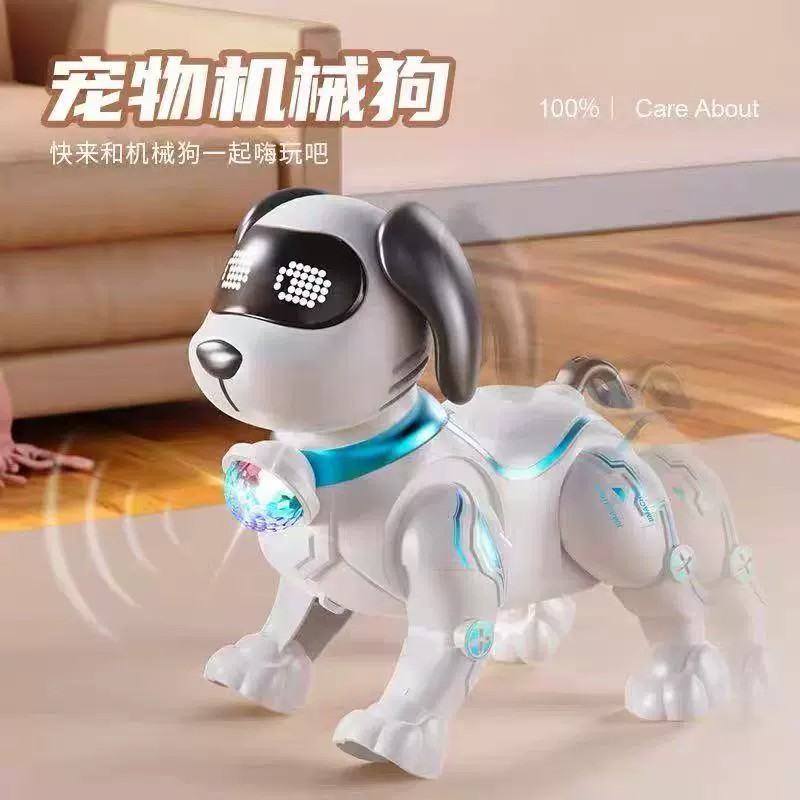 电动小狗玩具发光音乐会走路牵绳