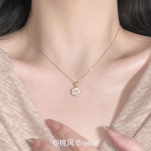 S925银山茶花珍珠项链女款 高级感轻奢小众精致气质锁骨链2025新款