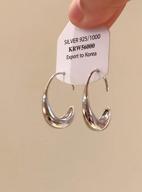 韩系简约几何C型水滴耳钩女2025新款爆款高级感耳环小众设计耳饰