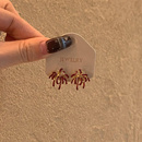 超好看独特漂亮红色烟花耳环2025新款 高级感轻奢小众秋冬耳钉 爆款