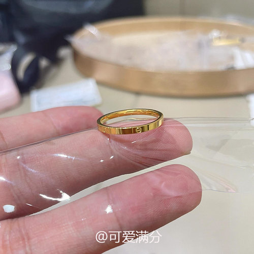 S925银花纹素圈戒指女轻奢高级感