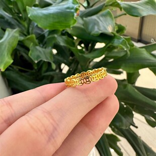 S925银金色铜钱戒指2026新款爆款轻奢高级感指环女小众设计食指戒