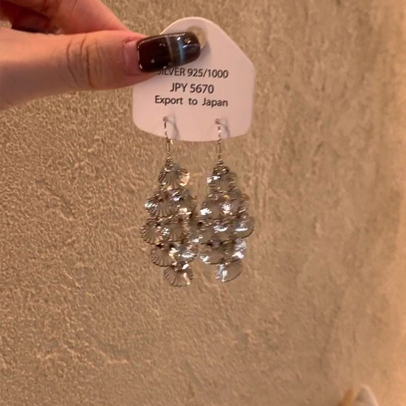 冷淡风银色贝壳流苏耳环女轻奢高级感民族风耳饰独特漂亮气质耳钩,饰品/流行首饰/时尚饰品新,耳环,淘宝优惠券,粉丝福利购,淘宝优惠卷