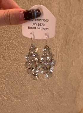 冷淡风银色贝壳流苏耳环女轻奢高级感民族风耳饰独特漂亮气质耳钩