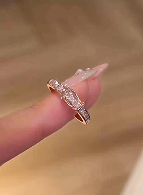 仿闪钻马蹄扣戒指女轻奢高级感