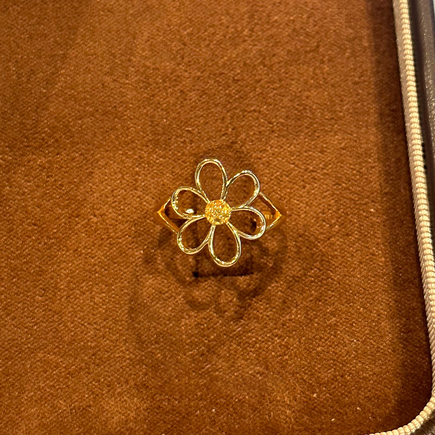 金色镂空花朵戒指女小众设计指环