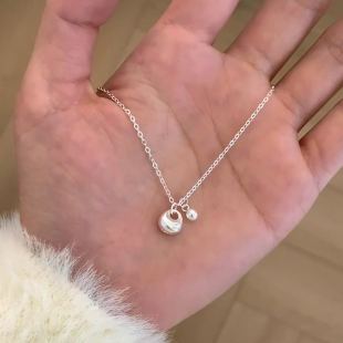 S925银称心如意银坨子项链女款2025新款爆款轻奢小众高级感锁骨链