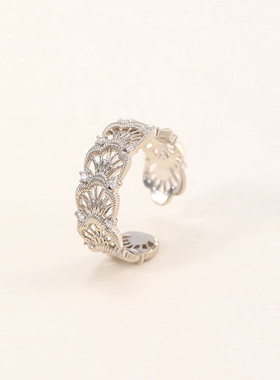 冷淡风吟缕沉吟镂空雕花戒指女轻