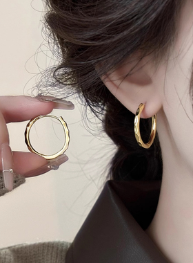 素圈耳环2025年新款爆款高级感小众独特简约气质冷淡风圈圈耳圈女