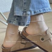 S925纯银亮眼闪闪碎银子脚链女2025新款 潮高级感脚环气质百搭足链